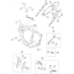 Cadre et boucle arrière HUSQVARNA 125 TC 2016