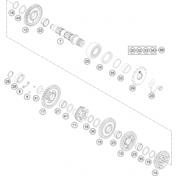 Boîte de vitesse - arbre secondaire HUSQVARNA 250 FC 2014-2015