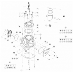 Cylindre et piston BETA 250/300 RR/RACING 2T 2014