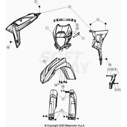 Garde-boue avant, ouies de radiateur et plaque phare BETA 480 RR 4T 2022 