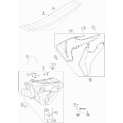 Réservoir, selle et ouïes HUSQVARNA 85 TC 19/16 2T 2021 