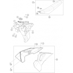 Réservoir, selle et ouïes HUSQVARNA FE 501 2024 