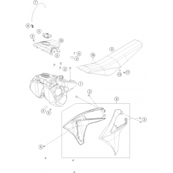 Réservoir, selle et ouïes GASGAS 125 MC 2T 2024 