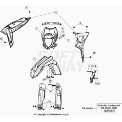 Garde-boue avant, ouies de radiateur et plaque phare BETA 300 RR 2T 2024 